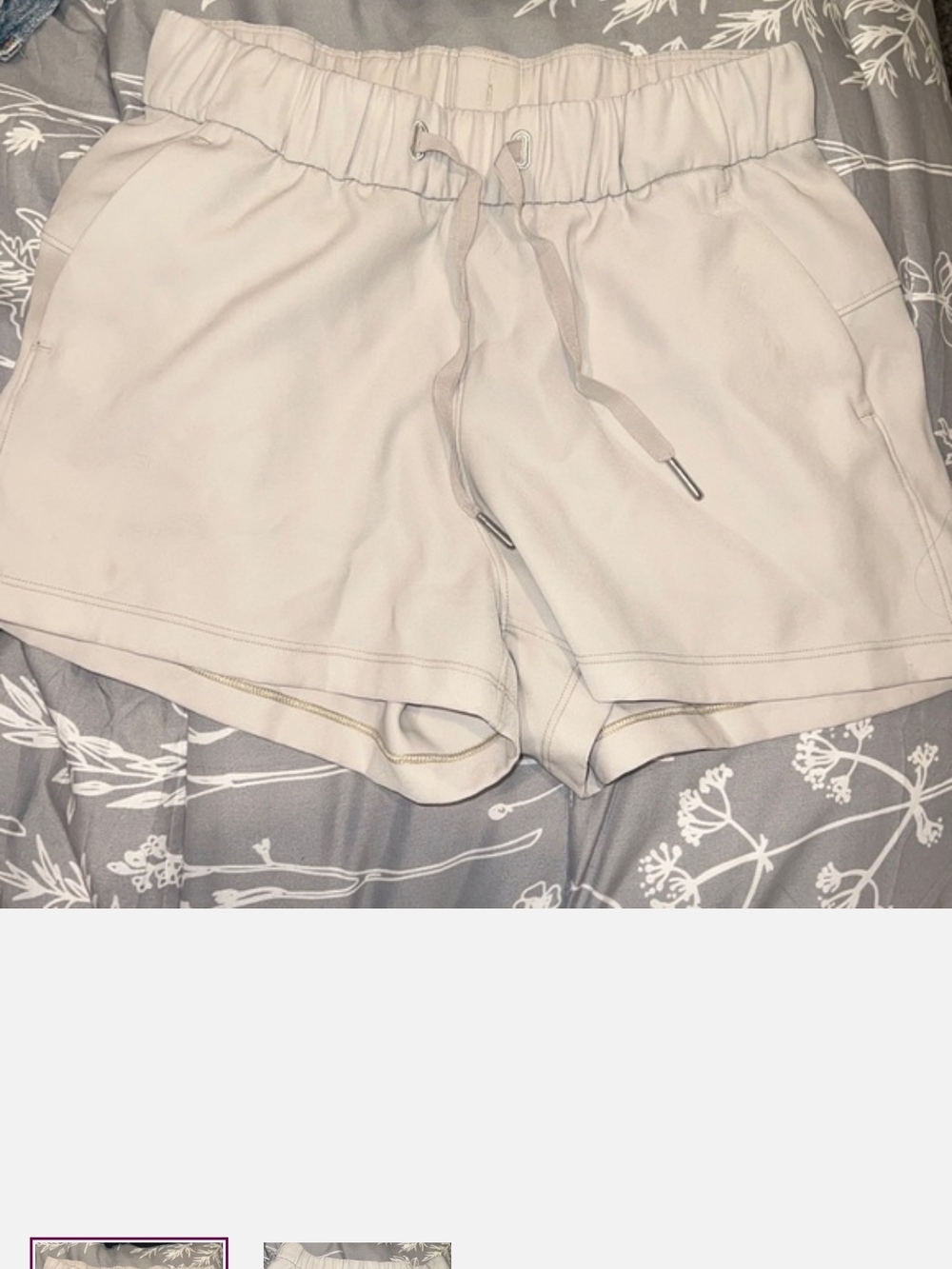 lululemon athletica Men's Drawstring Athletic Shorts - Unlined.  Cream